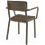 Pack de 4 sillas con apoyabrazos elaboradas de polipropileno y tapizado color marrón Lisboa Resol