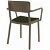 Lot de 4 chaises marron avec accoudoirs fabriquées en polypropylène tapissées de couleur noire Lisbonne Resol