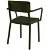 Pack de 4 sillas con apoyabrazos elaboradas de polipropileno y tapizado color negro Lisboa Resol