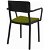 Pack de 4 sillas negras con apoyabrazos elaboradas de polipropileno y tapizado verde nilo Lisboa Resol