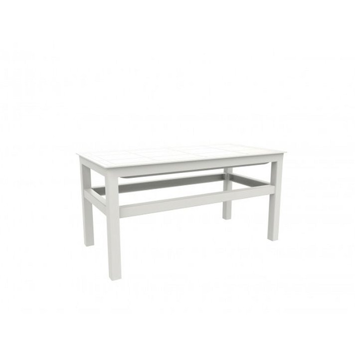 Mesa de centro rectangular fabricada con fibra de vidrio y acabado blanco Click-Clack Resol