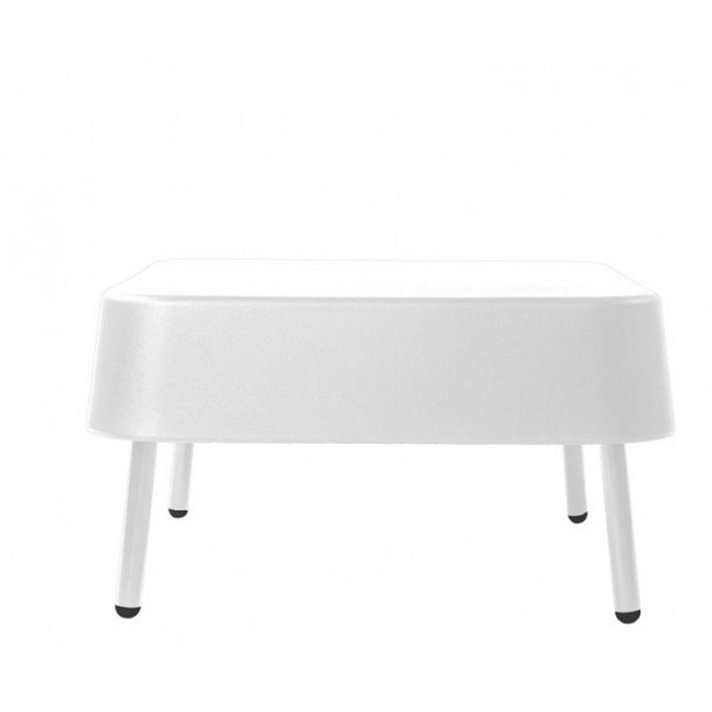 Table d'appoint avec protection UV fabriquée en polyéthylène avec finition de couleur blanche Bob Resol