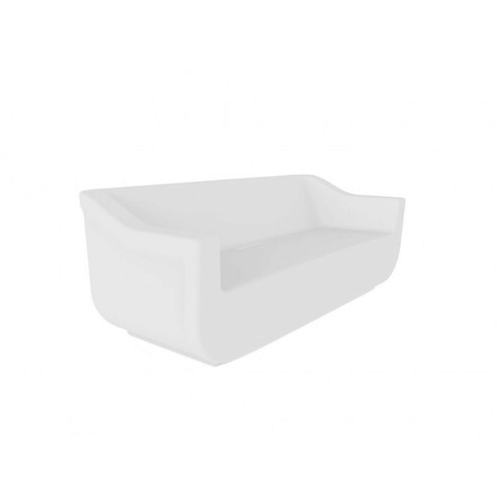 Sofá de exterior fabricado con polietileno de 180x66 cm y acabado color blanco Club Resol