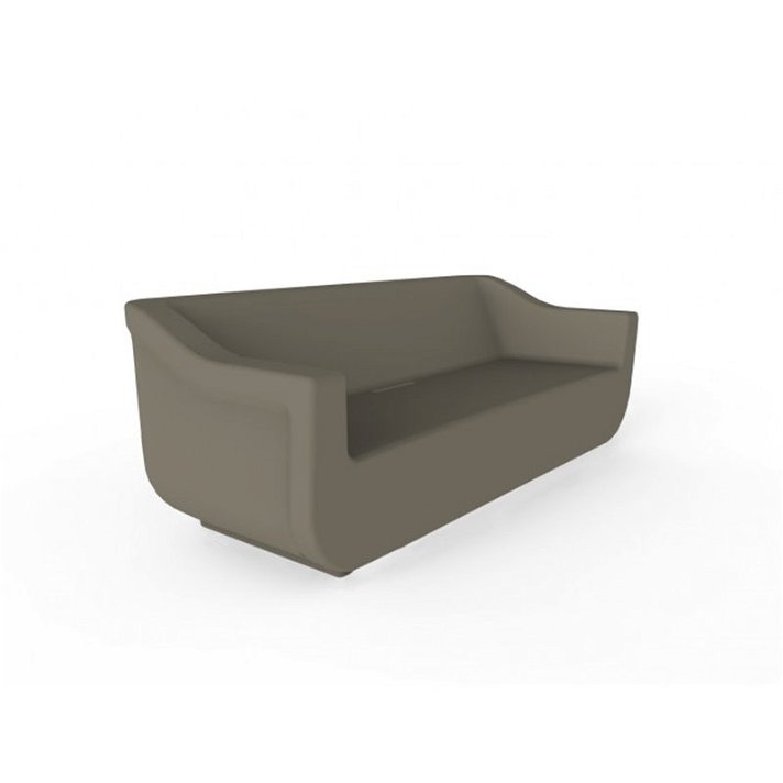 Canapé d'extérieur fabriqué en polyéthylène de 180x80 cm de couleur marron Club Resol
