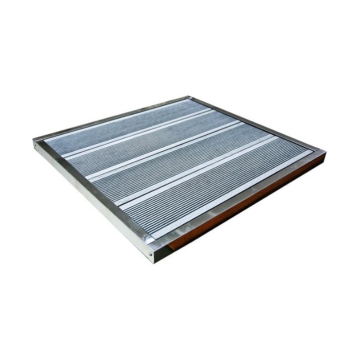 Base para ducha rectangular solar de acero y composite con textura de madera Gardiun