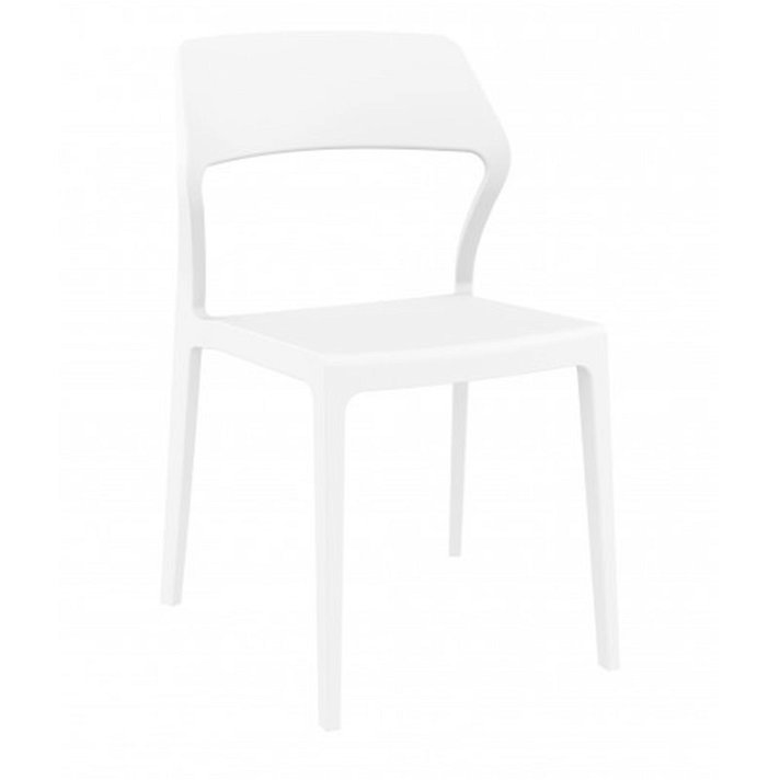 Lot de 4 chaises empilables fabriquées en polypropylène avec finition blanche Snow Resol
