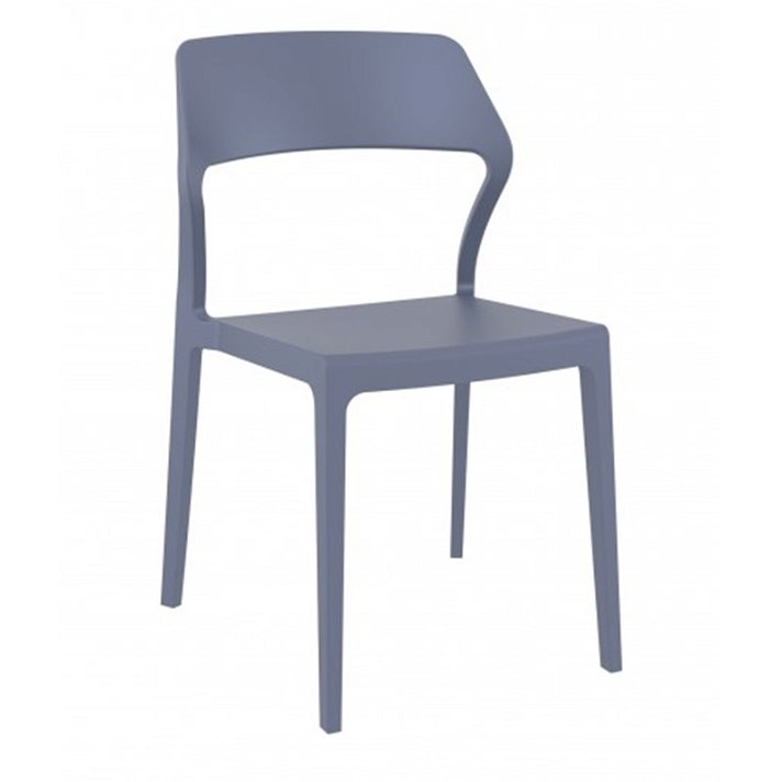 Lot de quatre chaises en fibre de verre de couleur gris foncé Snow Resol