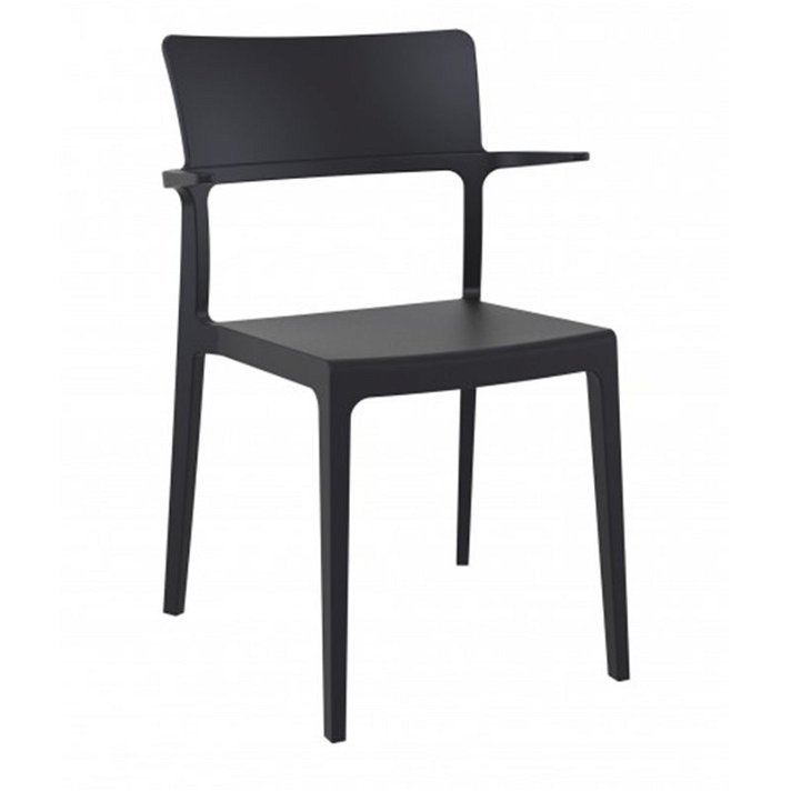 Lot de chaises pour extérieur fabriqué en polypropylène et en fibre de verre noir Plus Garbar