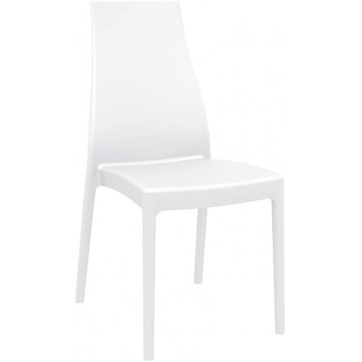Lot de quatre chaises pour extérieur en polypropylène et en fibre de verre blanc Miranda Garbar