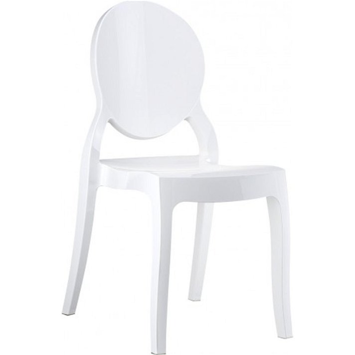 Set di quattro sedie fabbricate in policarbonato di colore bianco Elizabeth Garbar