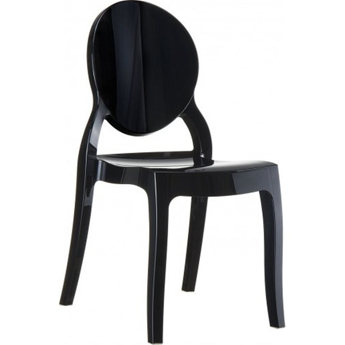 Set de cuatro sillas vintage fabricadas con policarbonato de color negro Elizabeth Resol
