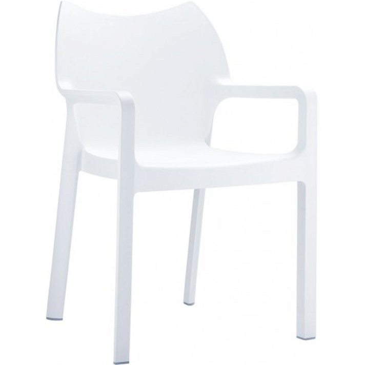 Lot de chaises pour extérieur fabriqué en polypropylène et fibre de verre blanc Diva Garbar
