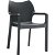 Conjunto de cadeiras de exterior fabricadas em polipropileno e fibra de vidro com acabamento preto Diva Garbar