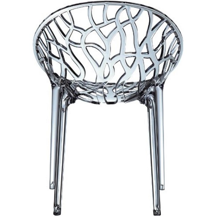 Pack de cuatro sillas transparentes construidas con policarbonato en 80 cm Crystal Garbar