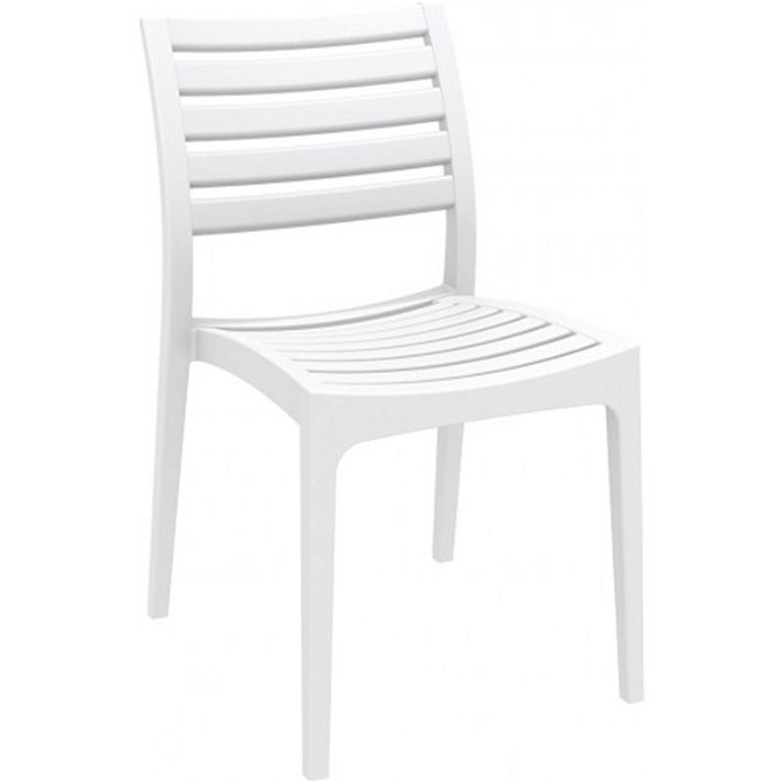 Set di sedie da esterno in polipropilene e fibra di vetro in finitura bianca Ares Garbar