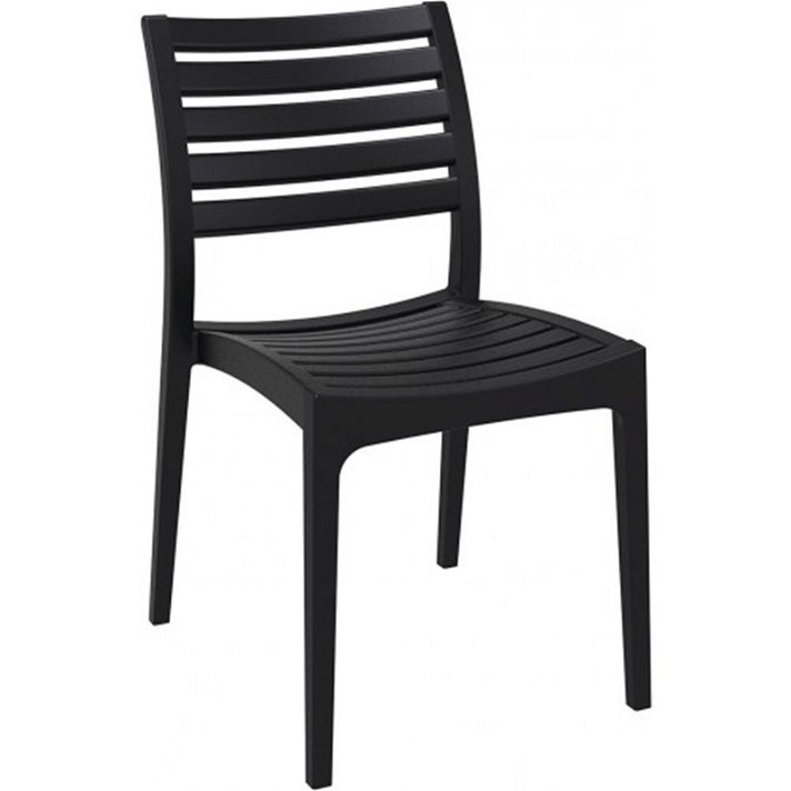 Lot de chaises pour extérieur fabriqué en fibre de verre et en polypropylène noir Ares Garbar