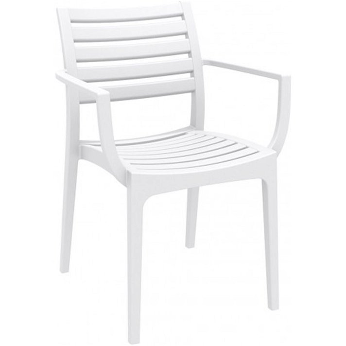 Pack de sillas para exterior fabricadas en polipropileno y fibra de vidrio acabado blanco Artemis Garbar