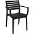 Pack de sillas para exterior fabricadas en polipropileno y fibra de vidrio acabado negro Artemis Garbar