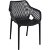 Set di sedie in polipropilene e fibra di vetro da 57 cm con braccioli in finitura nera Air Garbar
