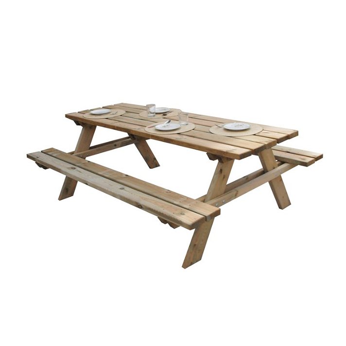 Mesa madera picnic 200x148x70cm Gardiun