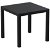 Table carrée en résine pour extérieur et intérieur de couleur noire Artic Resol