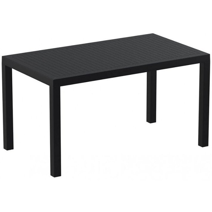 Mesa rectangular desmontable de resina apta para exteriores color negro Artic Resol