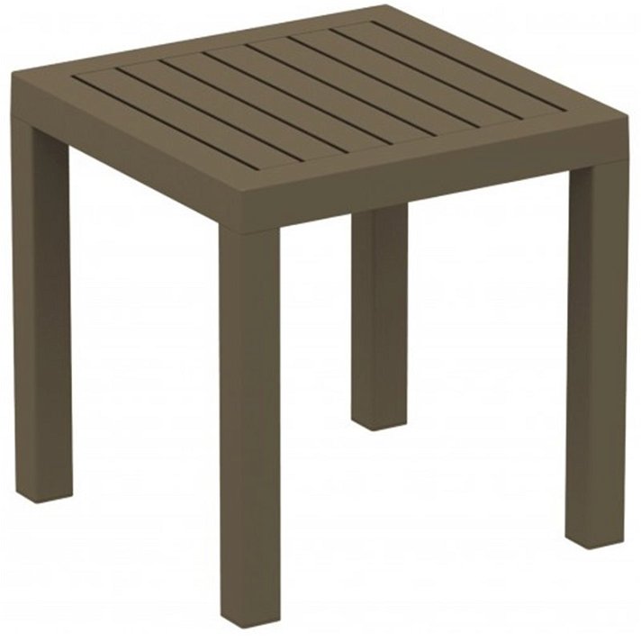 Table d'appoint carrée de 45x45 avec protection UV et finition marron chocolat CLIC-CLAC de Resol