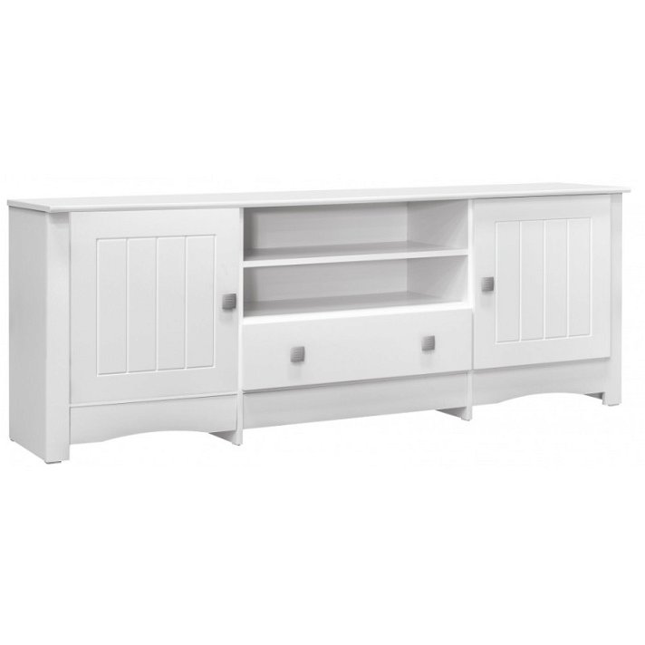 Mueble para televisor con almacenamiento con acabado en color blanco 180 cm Mediterra Venprodin