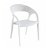 Set di cinque sedie con braccioli fabbricate in rattan di colore bianco opaco Bird Resol