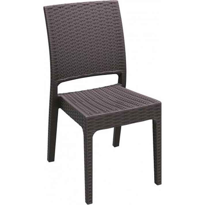 Pack de sillas para exterior fabricadas en polipropileno y fibra de vidrio acabado chocolate Florida Garbar