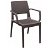 Pack de sillas para exterior con reposabrazos de polipropileno y fibra de vidrio acabado chocolate Capri Garbar