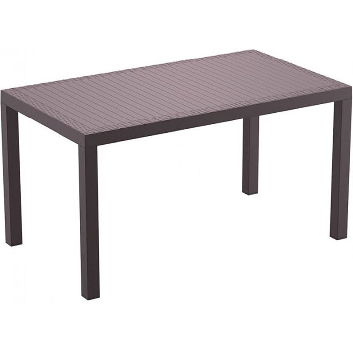 Table pour extérieur rectangulaire en résine de couleur chocolat Orlando Garbar