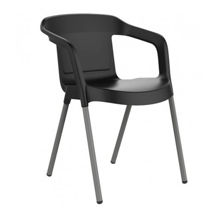 Set di 18 sedie nere con schienale alto Malta Resol