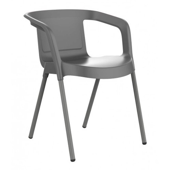 Lot de 18 chaises avec accoudoirs fabriqués en polypropylène de couleur grise Malte Resol