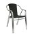Sedia con braccioli realizzata con struttura in alluminio e finitura colore nero Edge Resol
