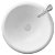 Lavabo encastrado para encimera con diseño circular en acabado color blanco ANNA Unisan