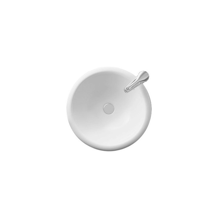 Lavabo encastrado para encimera con diseño circular en acabado color blanco ANNA Unisan
