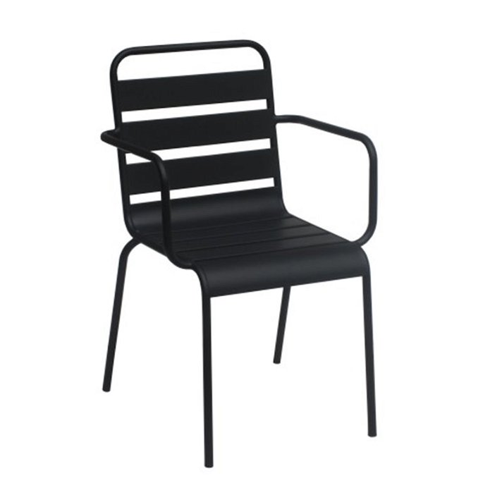 Conjunto de 4 cadeiras com braços pretas Alegria Resol