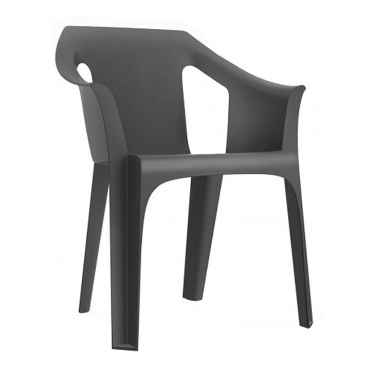 Lot de 31 chaises avec accoudoirs en polypropylène de couleur grise Cool Resol