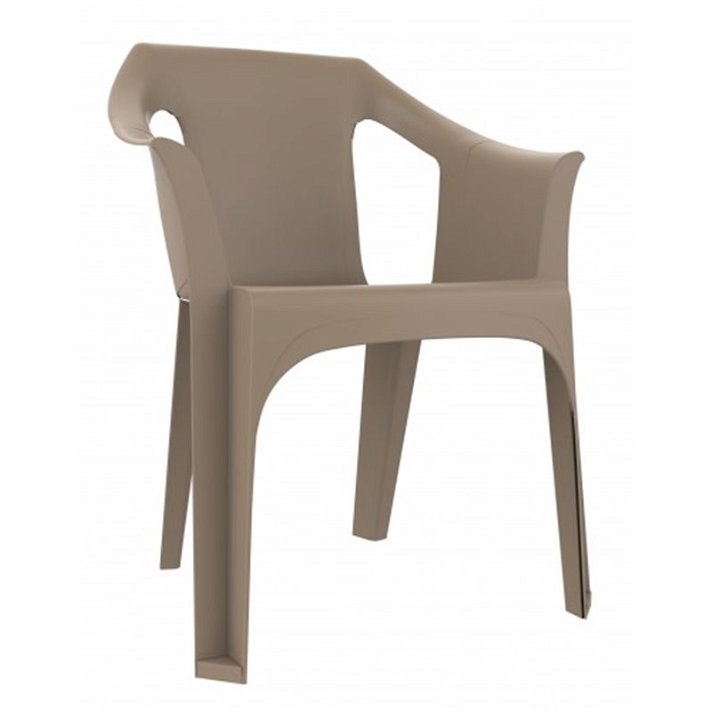 Pack de 31 sillas con apoyabrazos elaboradas de polipropileno color arena Cool Resol