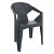 Lot de 24 chaises avec accoudoirs fabriquées en polypropylène de couleur gris foncé Delta Resol