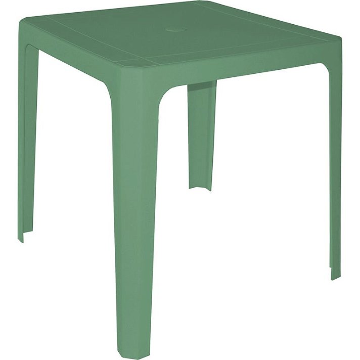 Lot de tables monoblocs de 70 cm en polypropylène avec finition vert foncé Beach Bar Garbar