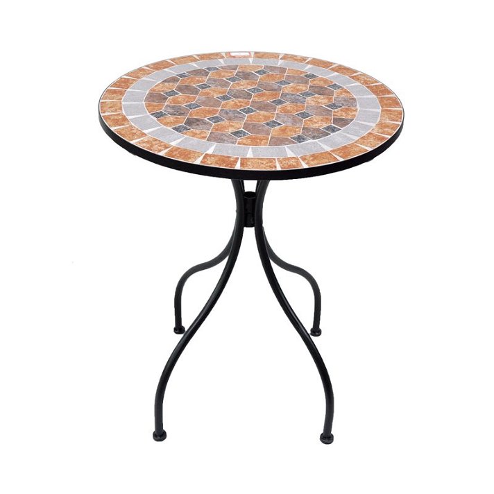 Table ronde mosaïque fabriquée en aluminium de 75 cm Naxos Resol