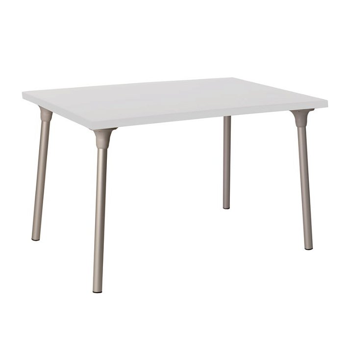 Mesa fabricada con tablero de werzalit en color blanco de 80 cm Ripoll de Garbar