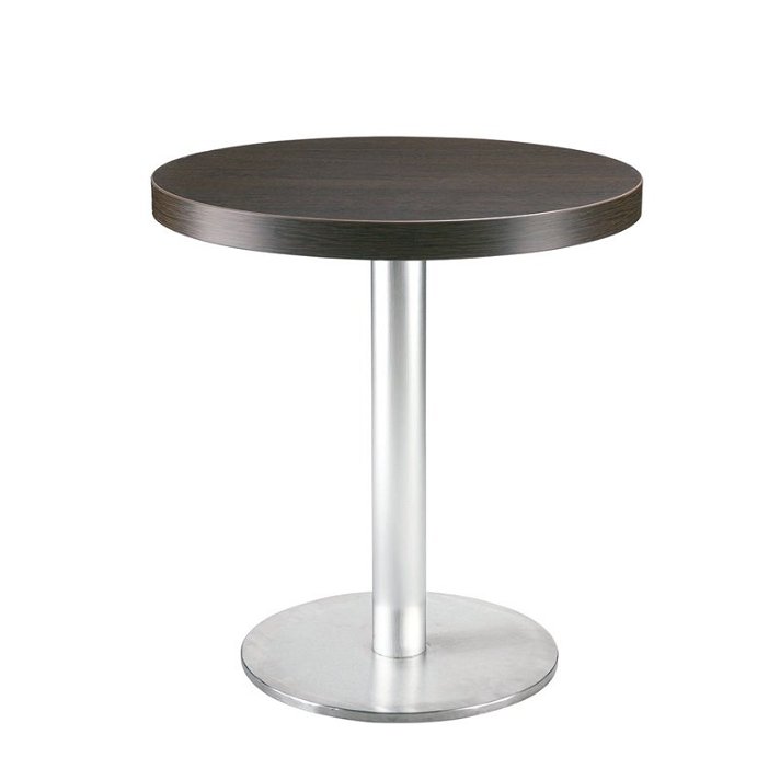 Mesa con pie circular de 40 cm de werzalit y aluminio con opcional acabado en diferentes colores Renoir Garbar