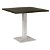 Mesa con pie central fabricada de aluminio y tablero Durolight color wengué Miró Resol