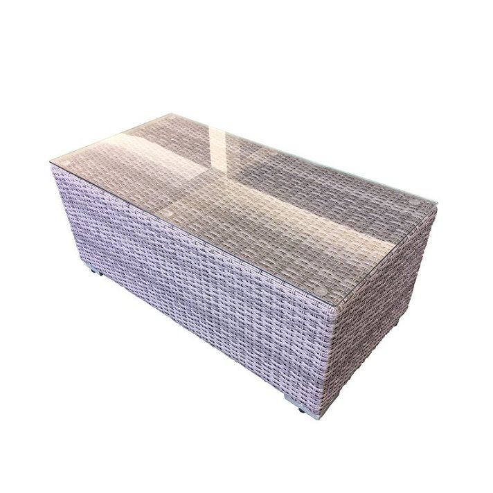 Tavolino ausiliare da esterno da 100 cm in rattan sintetico grigio scuro Bruno Garbar