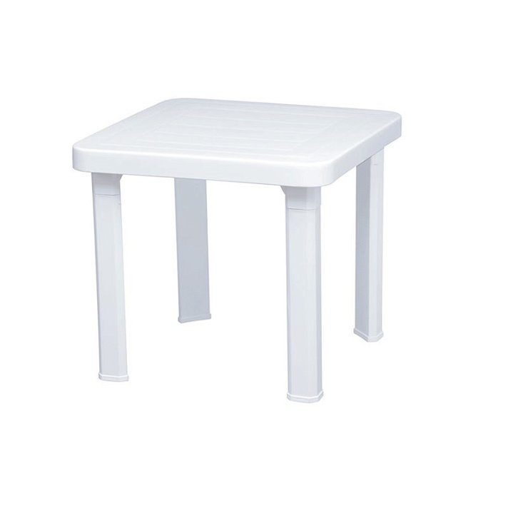 Pack de seis mesas auxiliares de color blanco fabricadas en polipropileno Andorra Garbar