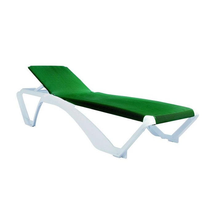 Pack de 2 tumbonas reclinables con acabado en colores blanco y verde Marina Club Resol