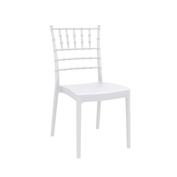 Lot de chaises pour extérieur en fibre de verre et PP blanc Joséphine Garbar